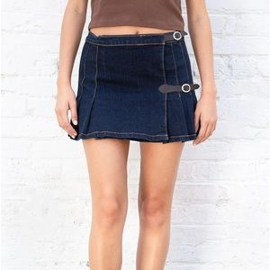 Brandy Melville Pleated Denim Skirt